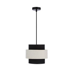 Lampa wisząca Benta czarny 1x40W E27  abażur czarny+kremowy