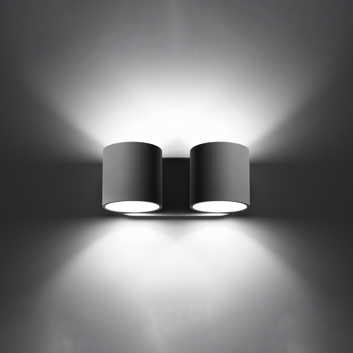 Kinkiet ścienny Orbis 2 szary nowoczesny podwójny aluminiowy do salonu i sypialni Sollux