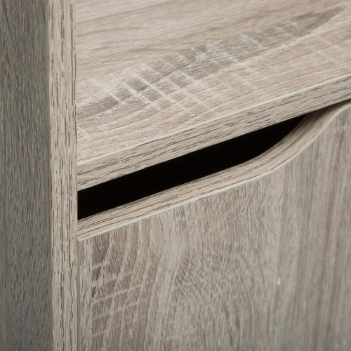 Regał na książki Ceda nowoczesny drewniany z 2 szafkami i półkami do salonu 146,5 cm 5five