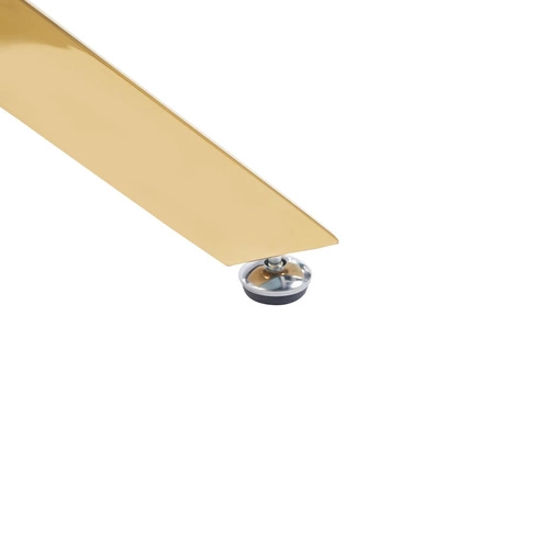 Stół okrągły szklany Edward czarny marmur złote nogi glamour do jadalni lub salonu 100 cm