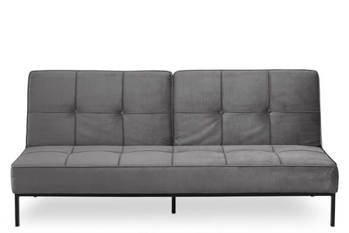 Sofa rozkładana z funkcją spania Perugia VIC welwetowa 3 osobowa szara do salonu nowoczesna Actona