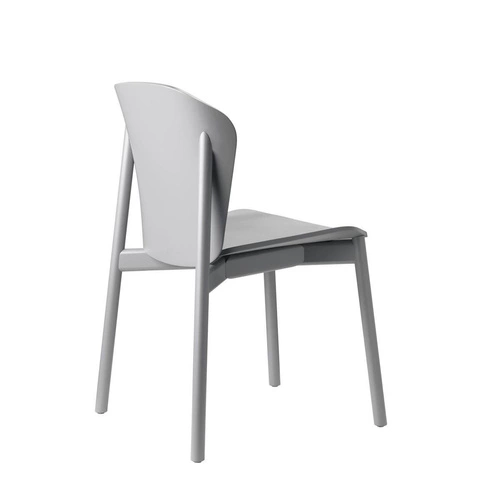 Krzesło drewniane Finn SCAB Design szare nowoczesne do jadalni sztaplowane