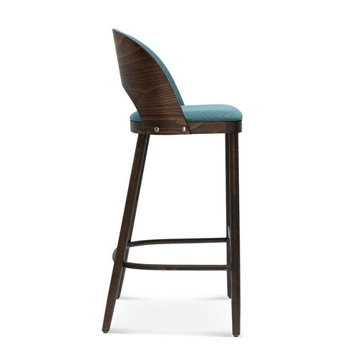 Hoker z oparciem Amada FAMEG drewniany tapicerowany personalizowany do kuchni 78 cm