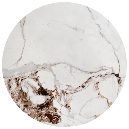 Stolik kawowy Javin S okrągły biały marmur czarny nowoczesny glamour do salonu 60 cm