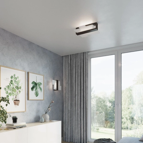 Plafon sufitowy Feniks 2 nowoczesny drewniany brązowy do salonu i kuchni 43 cm