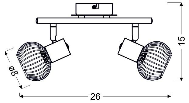 Lampa sufitowa Oslo listwa 2x40W E14 biały/złoty