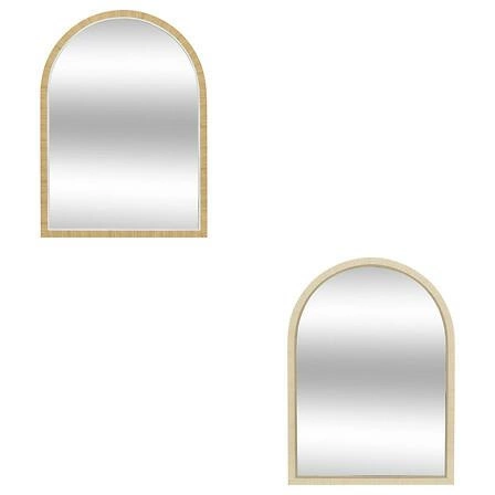 Lustro półokrągłe Thea 55x75 cm jasnobrązowe do przedpokoju i salonu na ścianę Atmosphera