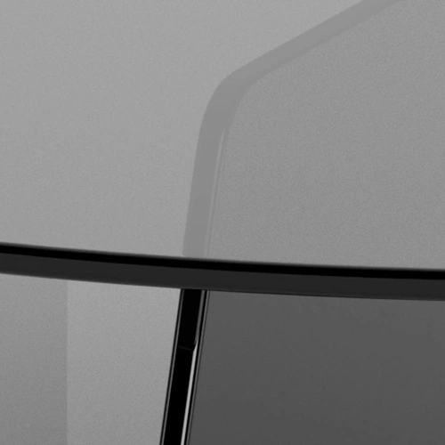 Stolik kawowy Samos 80 cm okrągły szklany dymiony czarny nowoczesny