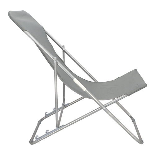 Leżak ogrodowy Setuba szary składany regulowany nowoczesny metalowo-tkaninowy 5five simply smart