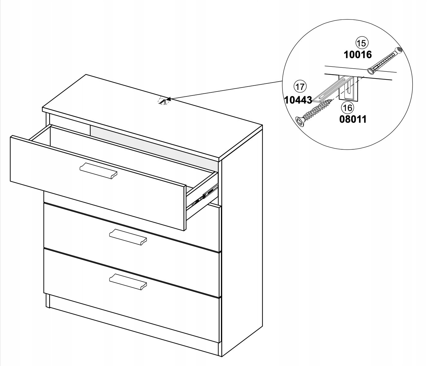 Komoda Holly biała z szufladami 100 cm nowoczesna komoda do salonu Intesi