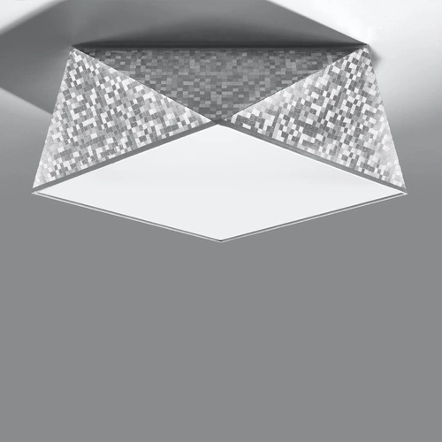 Plafon sufitowy Hexa 35 cekin srebrny nowoczesny do salonu i kuchni Sollux Lighting