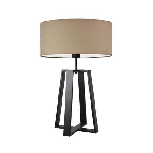 Lampka nocna do sypialni Thor nowoczesna beżowa z abażurem LYSNE wysoka 61 cm