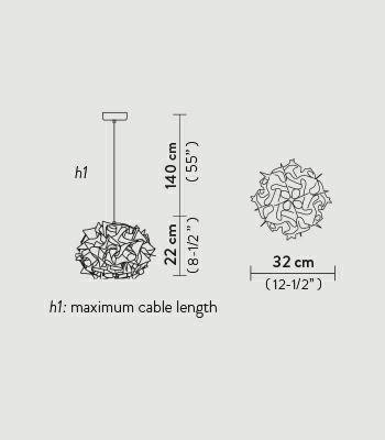 Lampa wisząca kula Veli Mini biała nowoczesna LED do salonu i jadalni SLAMP