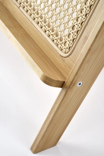 Stolik kawowy Balli boho z rattanu i szkła prostokątny naturalny do salonu Intesi