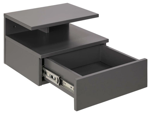 Szafka nocna wisząca szara drewniana 35 cm z szufladą nowoczesna Actona Ashlan