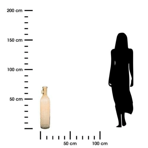 Wazon szklany Yana jasnoróżowy 75 cm nowoczesny wysoki dekoracyjny na kwiaty