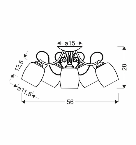 Lampa sufitowa Amba 5-punktowa klasyczna biała do salonu i jadalni CANDELLUX