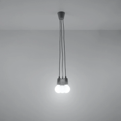 Lampa wisząca DIEGO szara 3-punktowa regulowana nowoczesna do salonu i kuchni