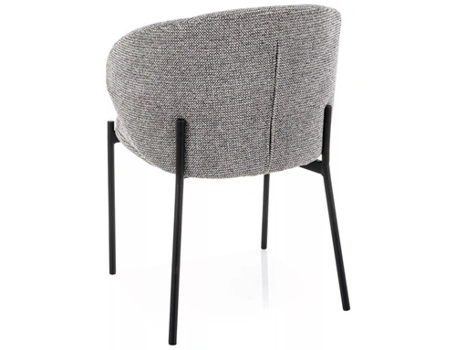 Krzesło Elsme szare Intesi do jadalni tapicerowane z podłokietnikami