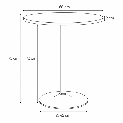 Stolik kawiarniany Hvar 60 cm czarny, okrągły nowoczesny