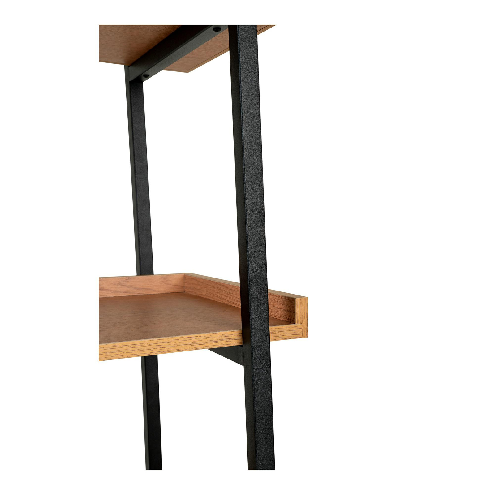 Regał na książki do salonu Sakai industrialny metalowy 185 cm jesion czarny Intesi