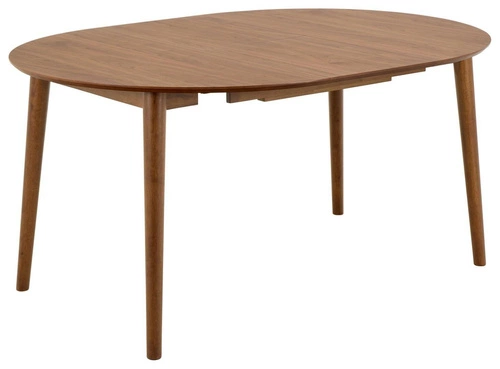 Stół okrągły rozkładany do jadalni Montreux Actona orzech nowoczesny drewniany 115-154 cm