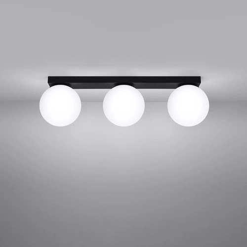 Plafon sufitowy nowoczesny YOLI 3 czarny metalowy do salonu i sypialni SOLLUX LIGHTING