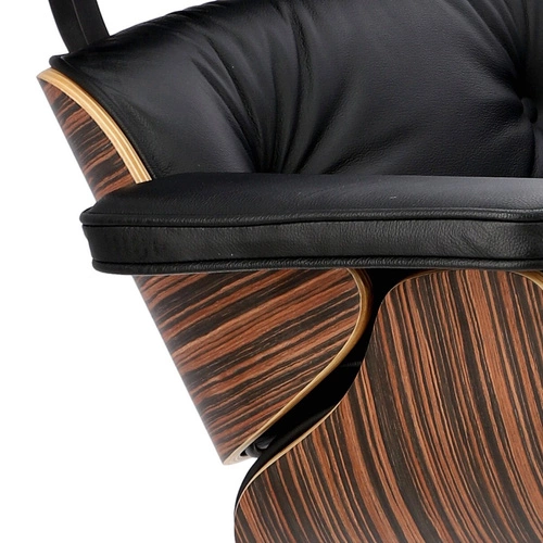 Fotel do salonu Vip D2.DESIGN czarny skórzany nowoczesny obrotowy glamour z podłokietnikami