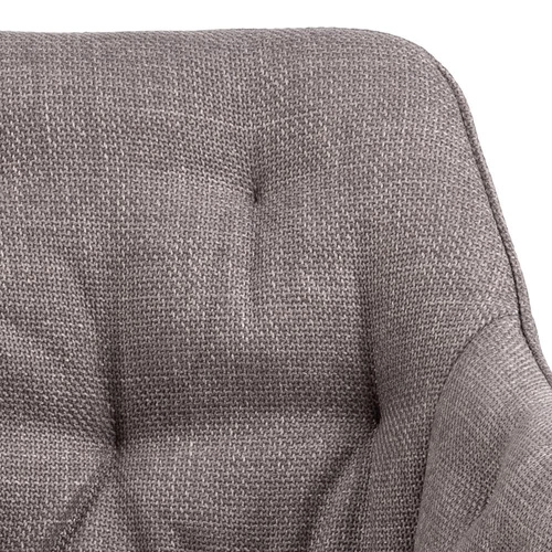 Krzesło tapicerowane Brooke jasnoszare z podłokietnikami do jadalni i salonu nowoczesne