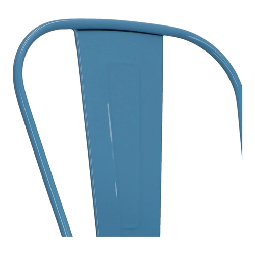 Hoker Paris Back 75 cm niebieski metalowy z oparciem do kuchni i wyspy loftowy D2.DESIGN