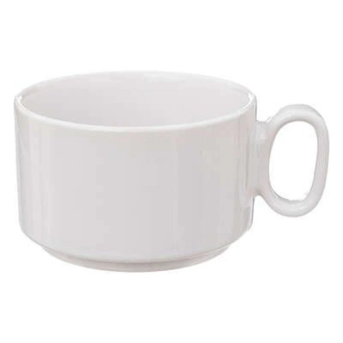 Zestaw 4 nowoczesnych kubków ceramicznych Coll 250 ml w złotym stojaku do kawy i herbaty