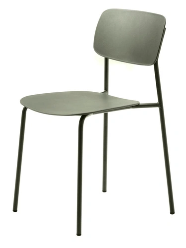 Krzesło do jadalni Kirkland oliwkowe nowoczesne z tworzywa