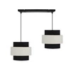 Lampa wisząca Benta czarny 2x40W E27  abażur czarny+kremowy