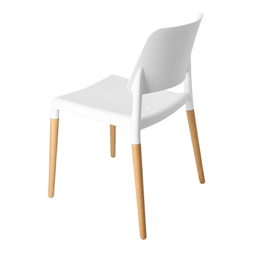 Krzesło do jadalni Cole inspirowane Ecco białe skandynawskie sztaplowane łatwe czyszczenie