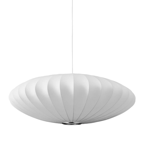 Lampa wisząca SILK FLAT biała 50 cm nowoczesna do salonu i jadalni z regulacją