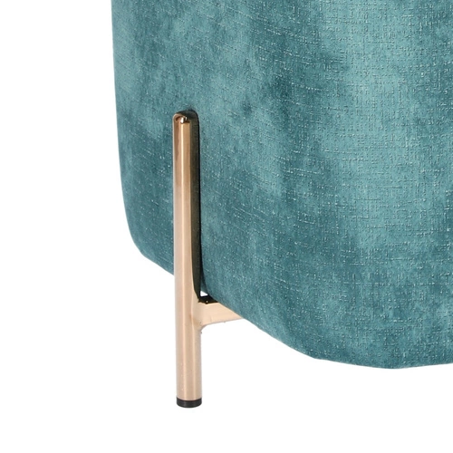 Pufa Izbit Velvet niebieska glamour na złotych nóżkach do salonu i toaletki 42,5 cm Intesi