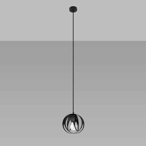Lampa wisząca kula Tulos czarna nowoczesna do salonu i jadalni Sollux Lighting