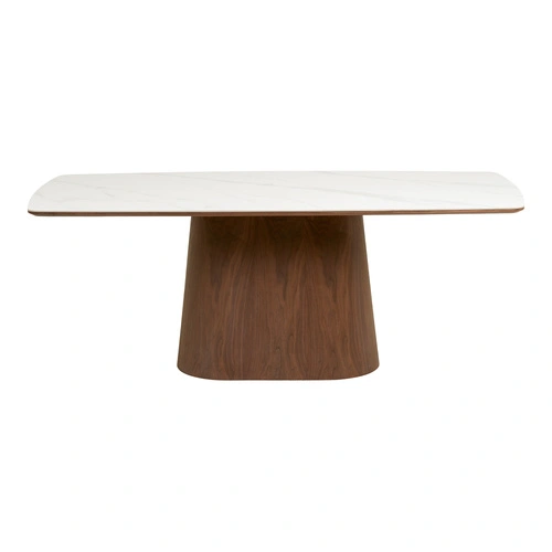 Stół Noli nowoczesny do jadalni biały na jednej nodze 200x90 cm