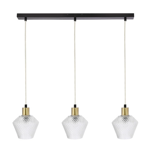 Lampa wisząca Greniko czarny 3x40W E14  klosz bezbarwny