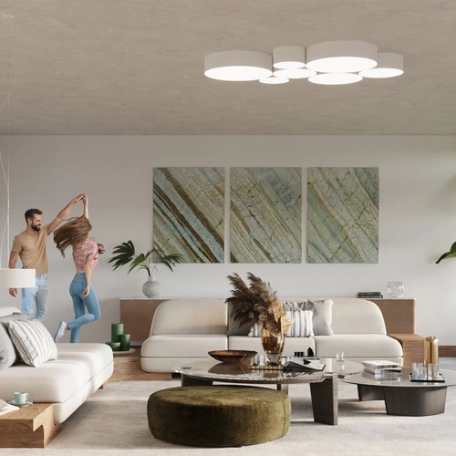 Lampa wisząca Arena 45 biała nowoczesna do salonu i jadalni nad stół Sollux