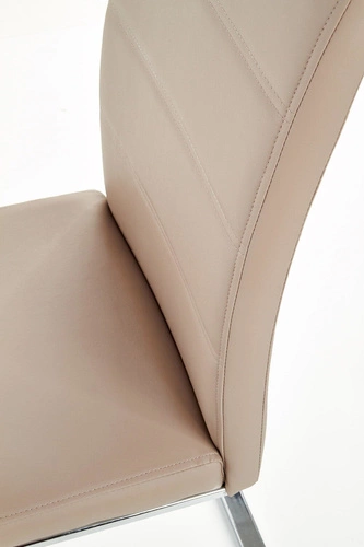 Krzesło tapicerowane Yvone do jadalni ekoskóra beżowa na chromowanych płozach nowoczesne Intesi