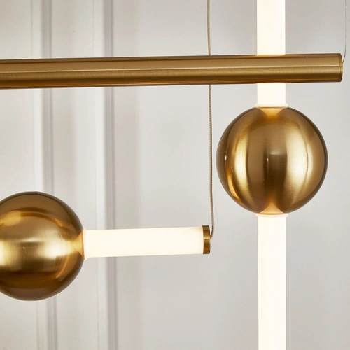 Lampa sufitowa O-LINE S-4 LED mosiądz nowoczesna regulowana do salonu 79cm