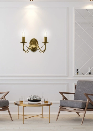 Kinkiet Muza 2x40W E14 patyna