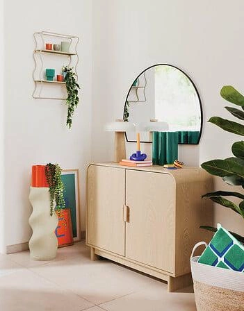 Komoda Lee nowoczesna z półkami 100 cm skandynawska brzoza do salonu Atmosphera