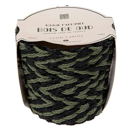 Świeca zapachowa Exotic Panama Atmosphera w szkle, drzewno-bursztynowa, 380g, zielona