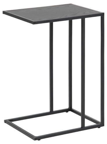 Stolik kawowy Seaford czarny kwadratowy nowoczesny loftowy pomocniczy do salonu 63 cm
