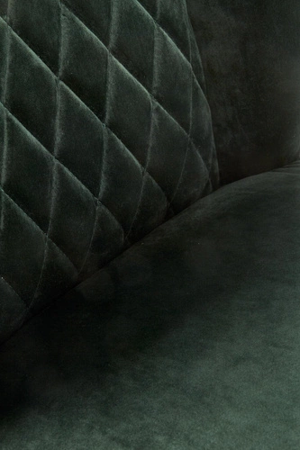 Krzesło do jadalni Emmy zielone tapicerowane welur nowoczesne pikowane na czarnych nogach