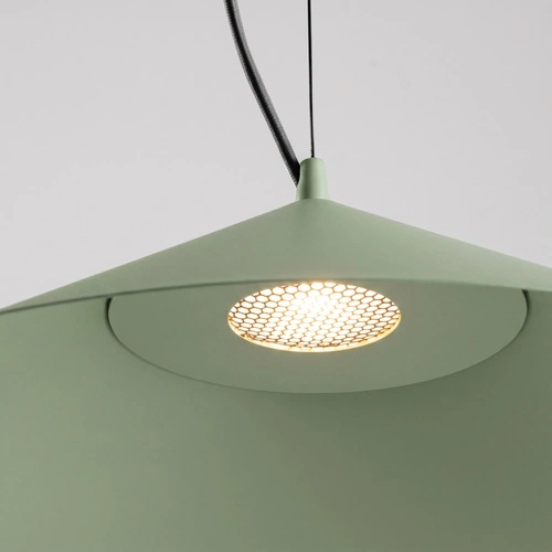 Lampa wisząca FINT LED oliwkowa regulowana do salonu 50 cm