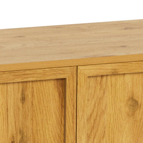 Komoda Palmdale dąb naturalny czarna 158 cm nowoczesna do salonu