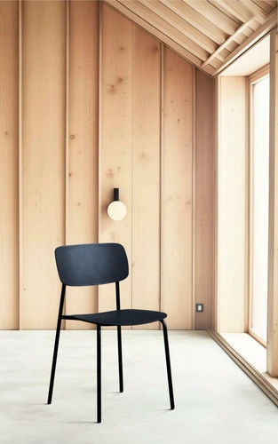 Krzesło Kirkland do jadalni i kuchni nowoczesne czarne sztaplowane